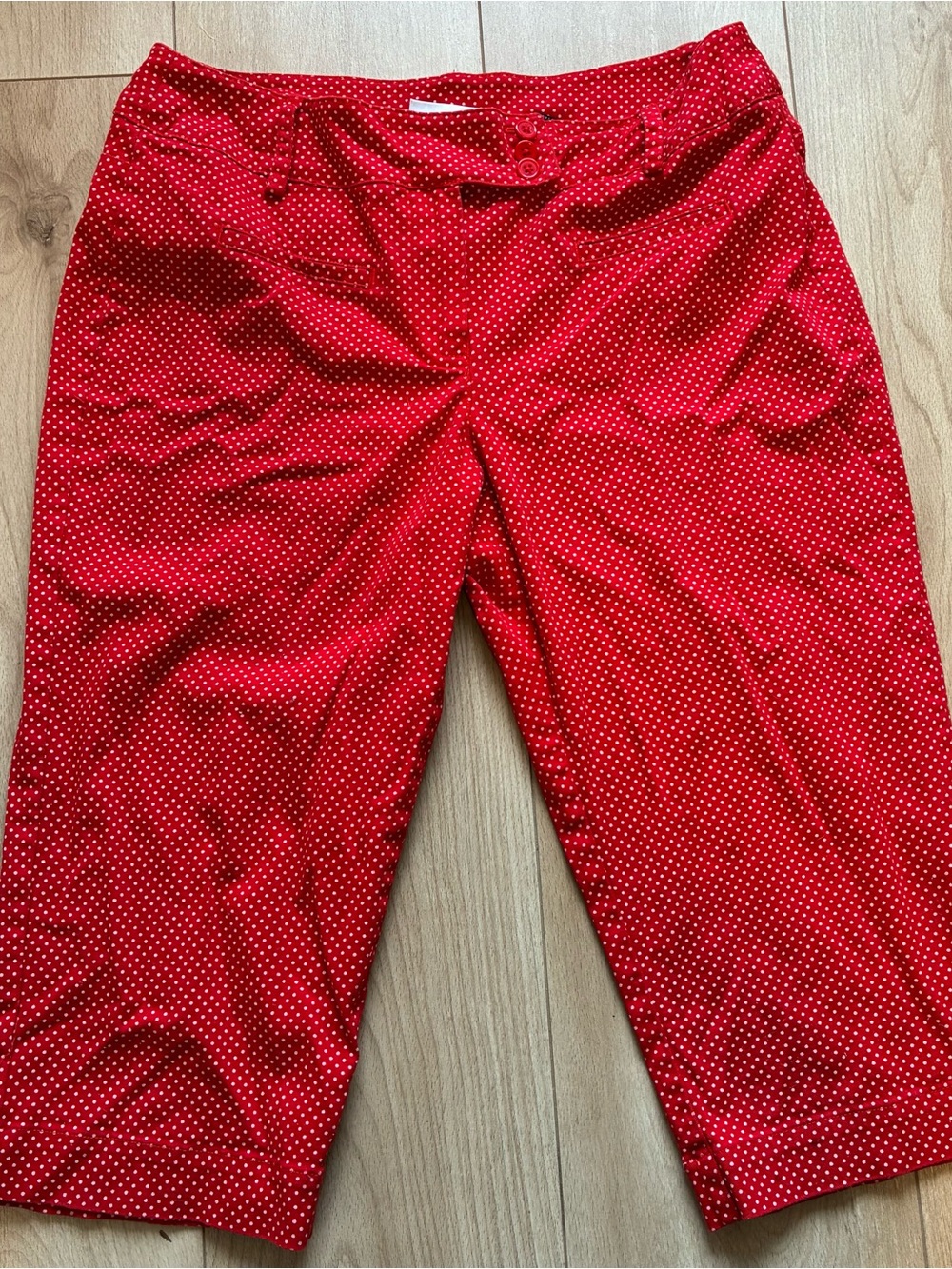 Red Polka Dot Cropped Pants - Women's